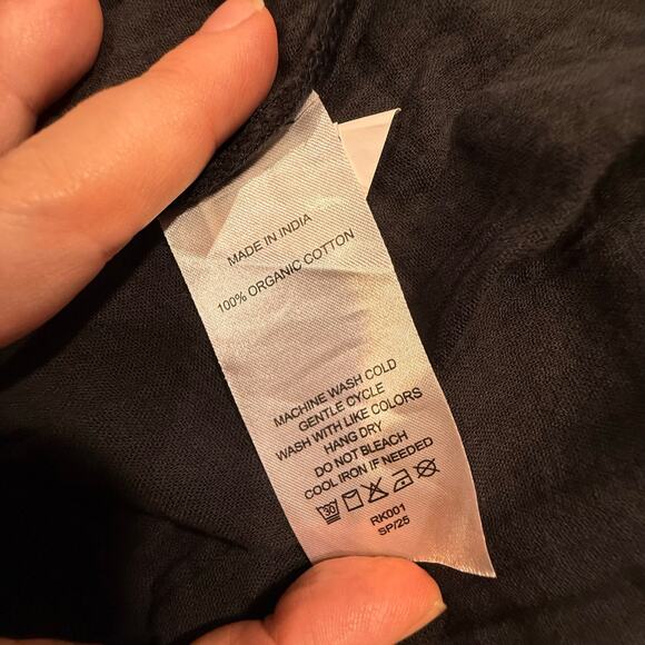 Quince NWOT Organic Cotton Gauze Smocked Sleeveless Maxi Dress Black Sz Med Eco - Picture 8 of 13